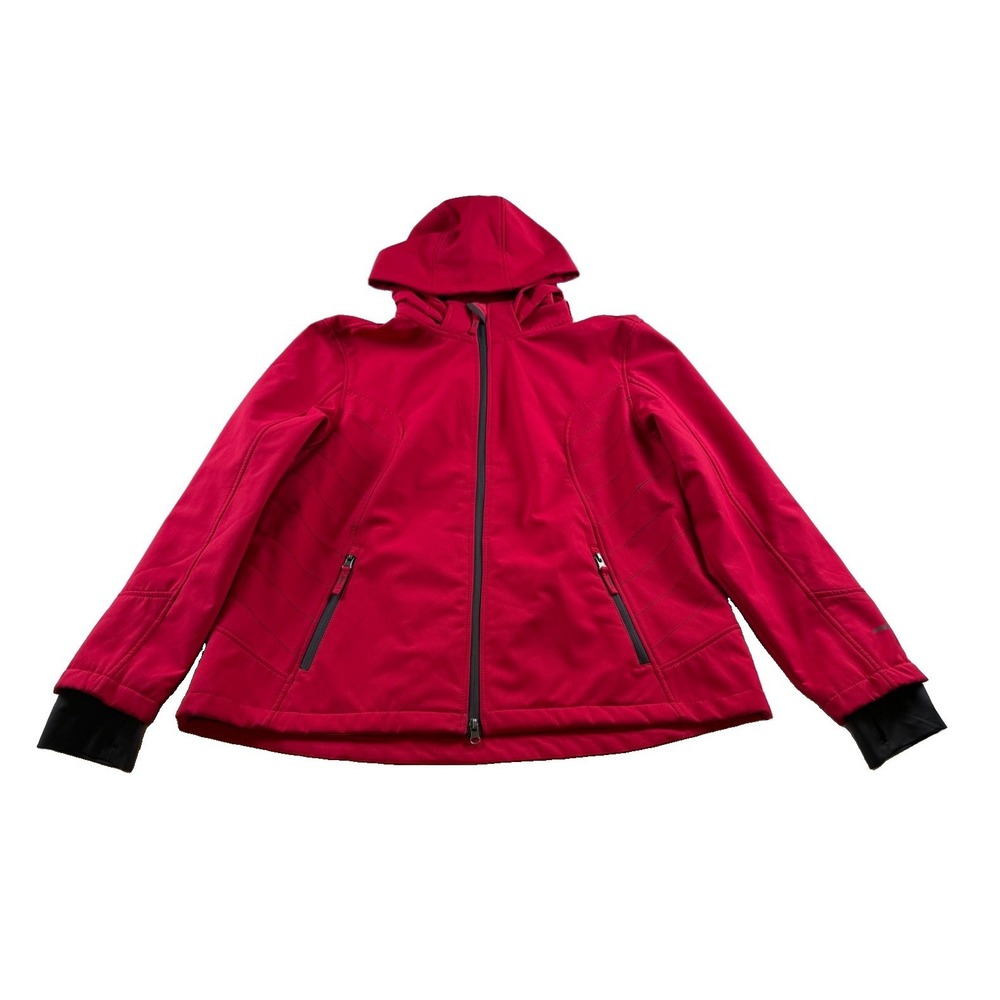 Free Country Womens Soft Shell Jacket Full Zip Hood Pink Size XXL Faux Fur Lined